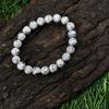 8mm Natural K2 Jasper Gemstone Round Beads Stretch Bracelet 7.5" White Stone Bracelet For Women/Men RBB-88