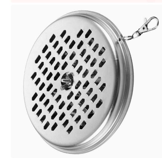 Portable Outdoor Mosquito Coil Holder with Lid Stainless Steel Mosquito Coil Case Windproof Fireproof Hanging Mosquito Coil Stand One Size серебряный