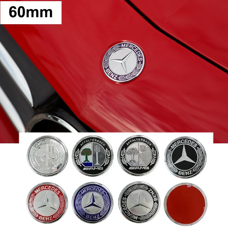 60mm Emblem Cover for Mercedes Benz W211 W212 W124 W140 W163 W202 W203 W204 W215 Car Rear Badge Sticker Trunk Logo Accessories QU3