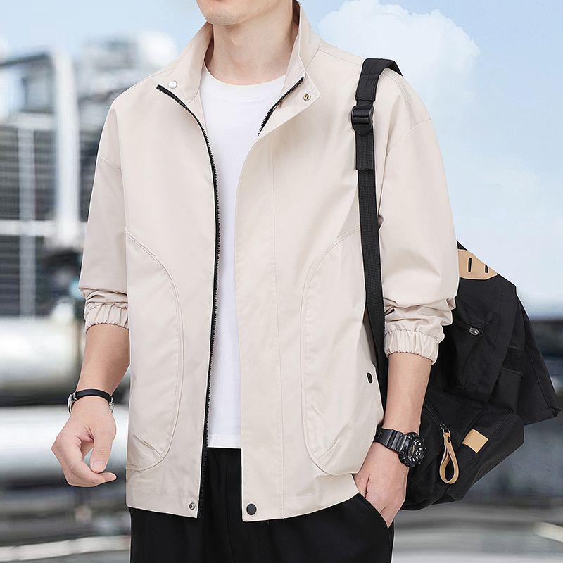 

Men s Trendy Stand-Up Collar Jacket - Versatile Casual Outerwear for Spring & Autumn Default