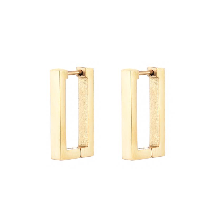 Classic Stainless Steel Hoop Earrings For Women Men Heart Star Oval Rectangle Round Triangle Gold Color Punk Hip Hop Jewelry