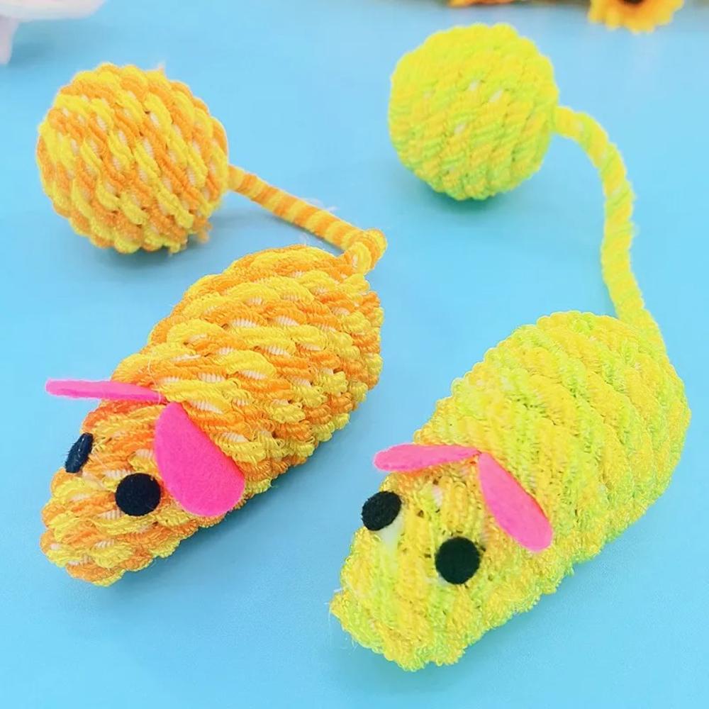 1pcs/2pcs Cat Toy Mouse Cat Toys Interactive Ropes Ball Toys for Cats Teasing Souding Mouse Cats Toy with Pet Supplies