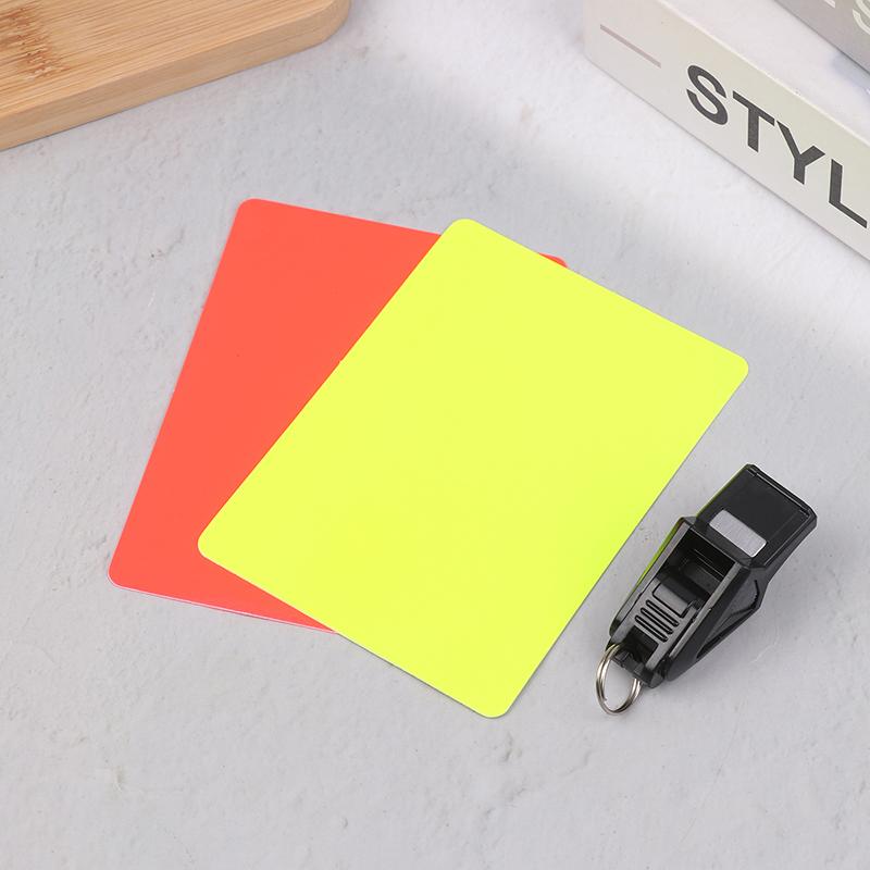 1Pc Whistle + Yellow And Red Cards For Basketball Soccer Volleyball Futsal And Handball Referees Futsal