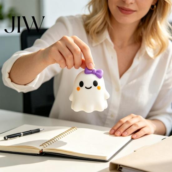 Decompression Toy Halloween Bow Ghost Squeeze Toy, Stress Relief Cartoon Sensory Gadget Soft Stretchy Party Favors for Adults Kids Fidget