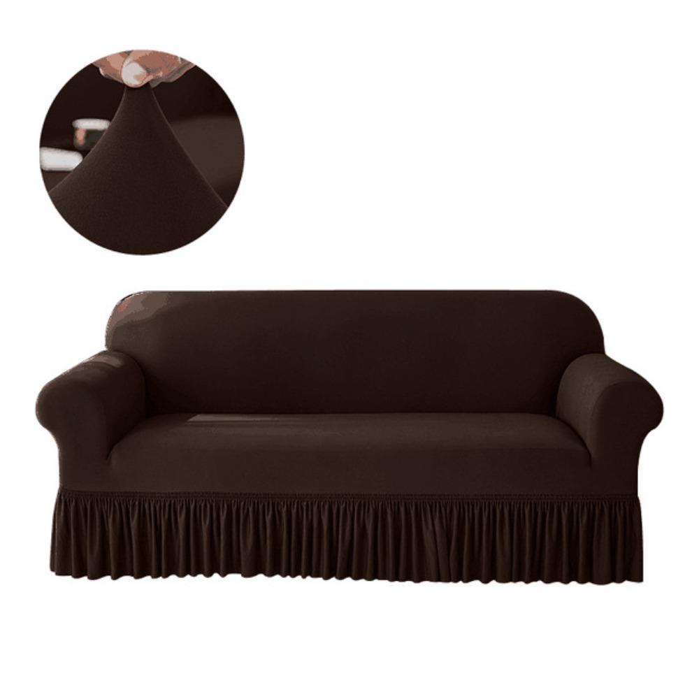 

Soft Stretch Sofa Slipcover 1/2/3/4 Seat Full Cover Sofa Cover Sofa Protector Cover Living Room 1 Seater 90-140cm темный кофе
