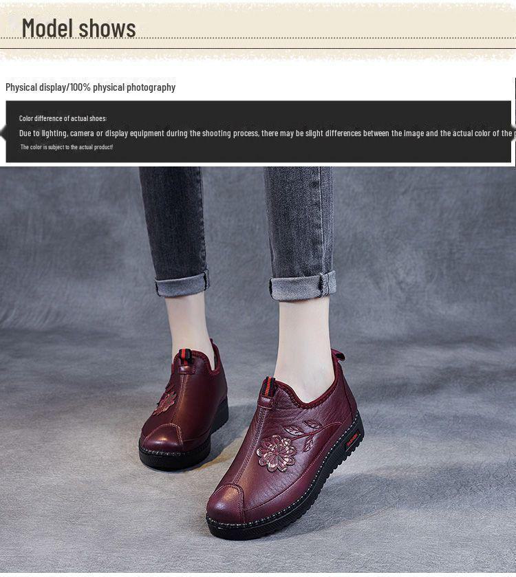 Women's Plus Velvet Winter Boots - Warm, Soft, Non-Slip Old Beijing-Style Shoes for Middle-Aged & Elderly