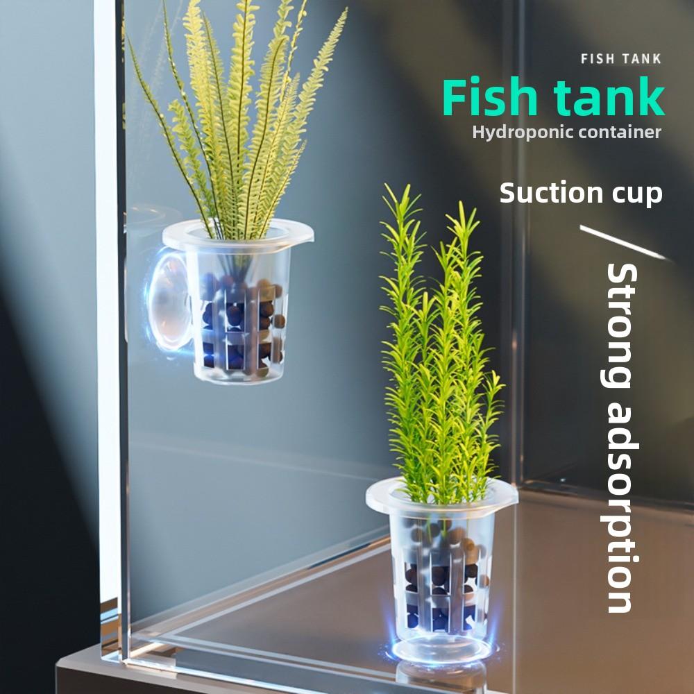 10Pcs Transparent Aquarium Planting Cups  for Freshwater Fish Tank Decoration