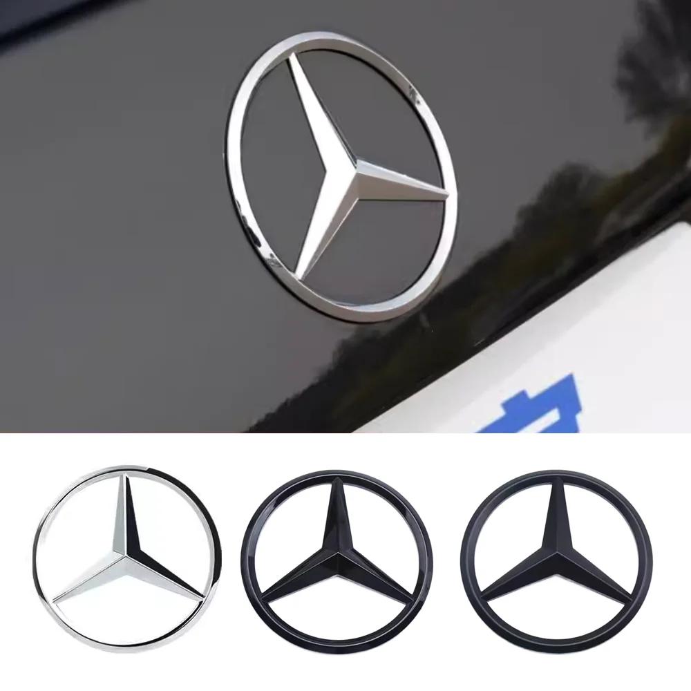 90mm ABS Chrom Schwarz Logo Mercedes Emblem Heck Stern Badge Für Mercedes Benz W203 W206 W212 X253 W167 W166 W247 C E GLA GLC GLE