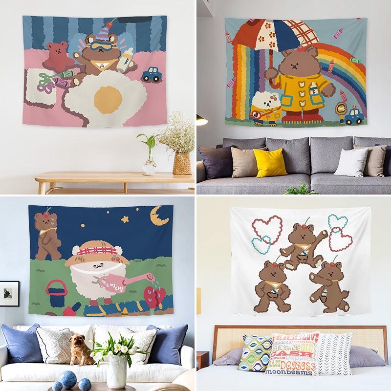 Wandteppich Wandbehang Cartoon Hintergrundtuch Hängendes Tuch Schlafzimmer Raumdekoration Tuch Net Red Foto Wandtuch