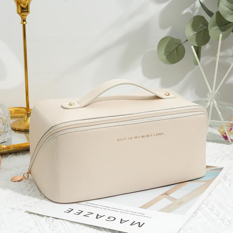 Large Capacity Travel Cosmetic Bag Portable PU Makeup Pouch Women Waterproof Bathroom Washbag Multifunctional Toiletry Kit