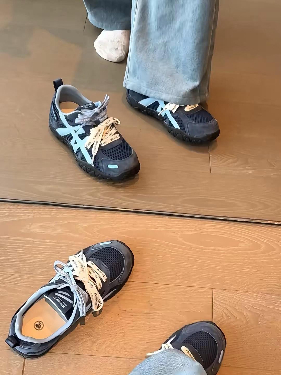 

5Cm height increase German training shoes women s 2025 new pair of shoelaces small blue platform sports casual Forrest Gump shoes 40 синий