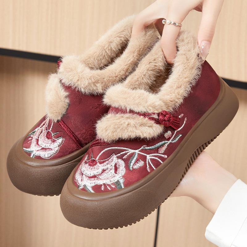 Women's Shoes, Thickened Shoes, One-foot Shoes, Cotton Shoes, Fleece Shoes On Top, Snow Boots