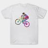 Men Black Print T-shirt Mountain Bike No-Cut Transfer Paper Print Cotton Tshirt