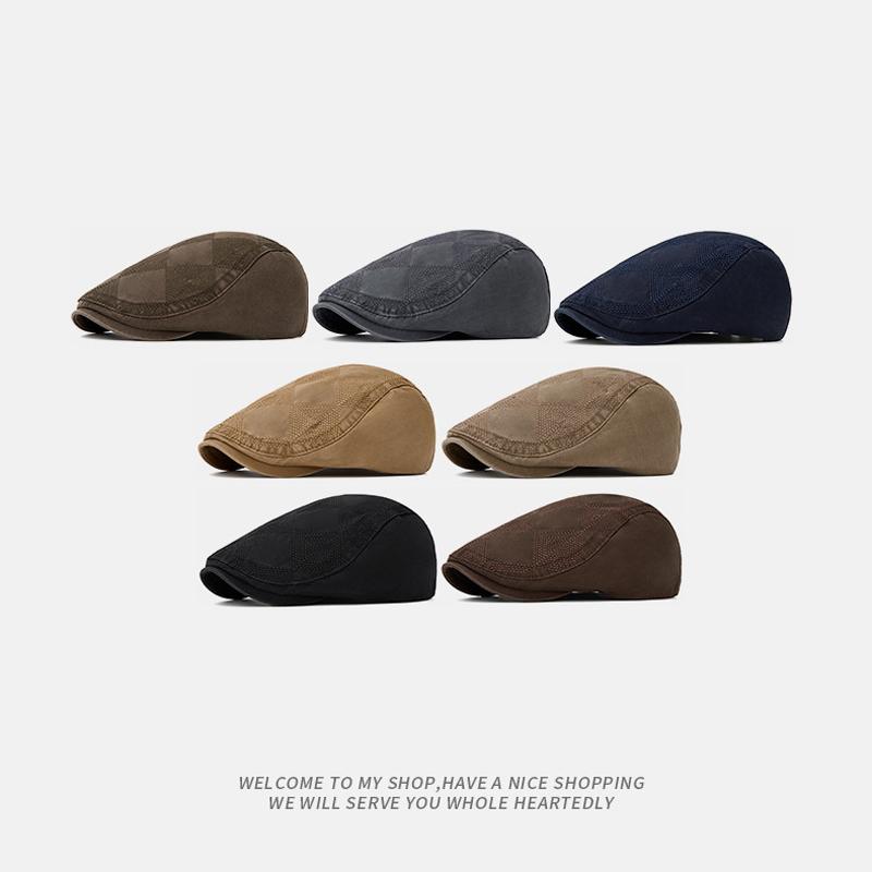 Embroidery Beret British Vintage Men's Forward Cap Spring Summer Sunshade Newsboy Cap