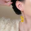 Glass Flower Fringed Earrings Mori Super Fairy Versatile Temperament Ear Hook Niche Fashion High-end Earrings Women