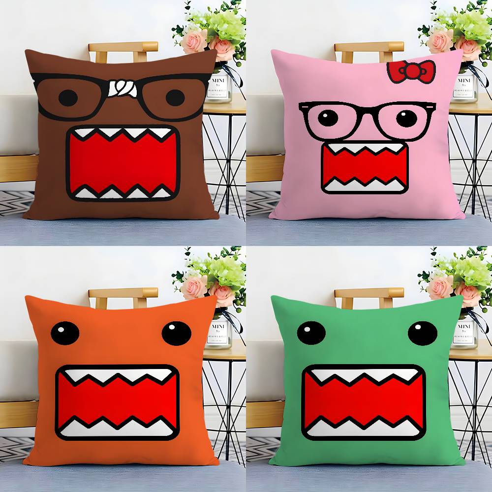 Cool Cute D-Domo KunS Face Pillow Case Soft Plush Fabric Double Sided Print Decorative Home Living Room Gift Cushion