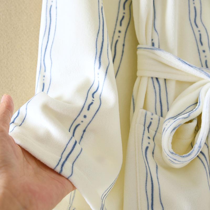 Sea Island Women's Plus Size Fleece Robe: Velvet Thickened, Long Sleeve, Warm Pajamas for Spring, Autumn, Winter