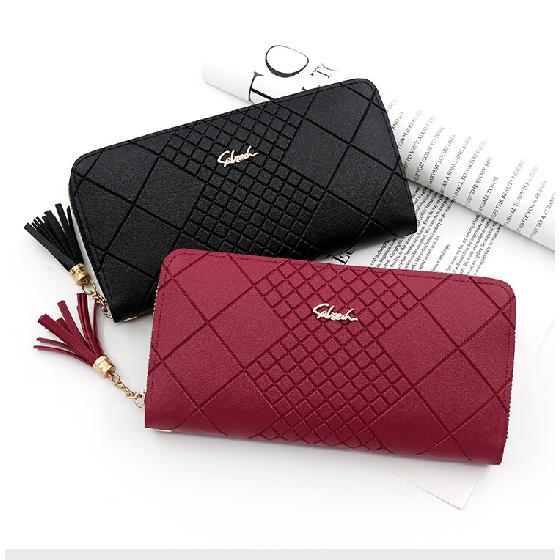 Women'S Long Purse Handbag Mobile Phone Purse Purse Purse Women'S Long Tassel Zipper Clutch Bag