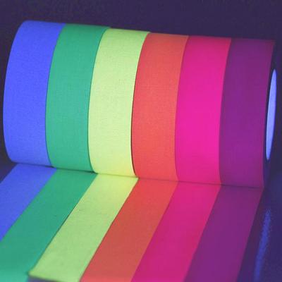 6 rollos de cinta reactiva ultravioleta cinta fluorescente de luz negra que brilla en la oscuridad Gaffer de neón