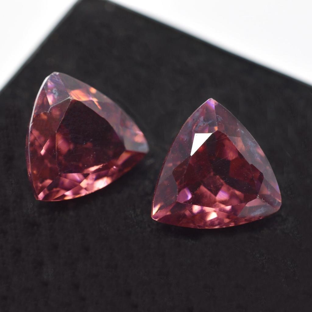 Natural Padparadscha Sapphire 16 Ct Trillion Pair Certified Beautiful Gemstone