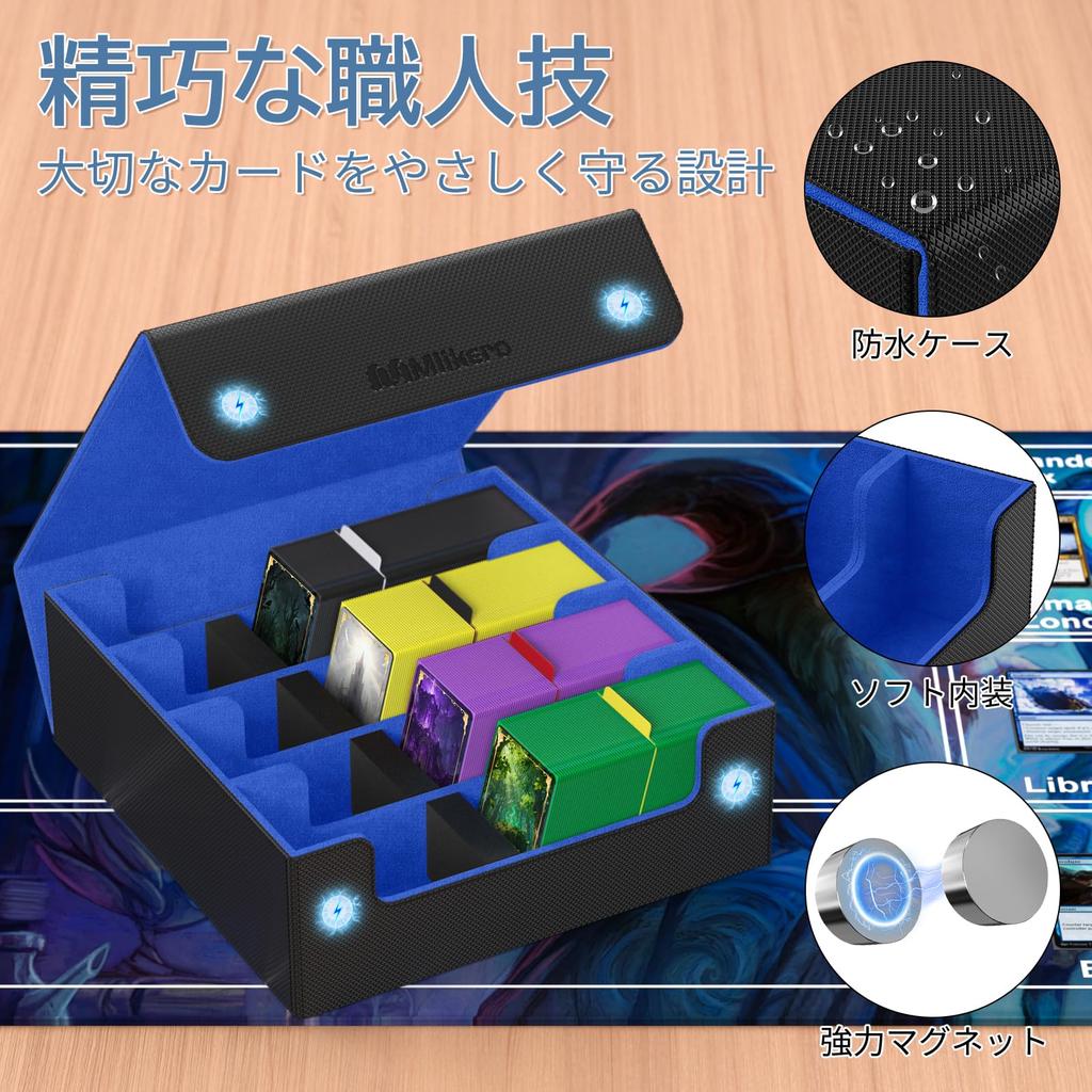 Mlikero Deck Large Holds 2400 Magnetic Trading Card Storage Includes 10 Dividers and 4 Foam Compatible with Duel and Other Card Games and Case,