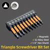 Magnetic Triangle Head Screwdriver Bit Set S2 Alloy Steel 1/4" Hex Shank Triangular Screw Bits TA12-TA30 Hand Tool Accessories