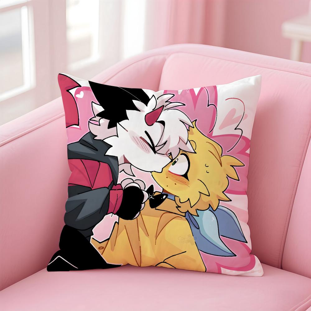 Cartoon F-Furry F-fandom Cushion Cover Comfortable Reversible Pillow Cover Ideal for Car Sofa Bedroom & Beyond