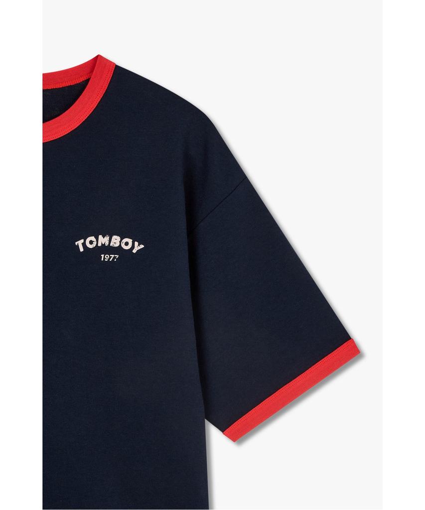 STUDIO TOMBOY Printed Ringer Short Sleeve T-Shirt_Navy 9176322995