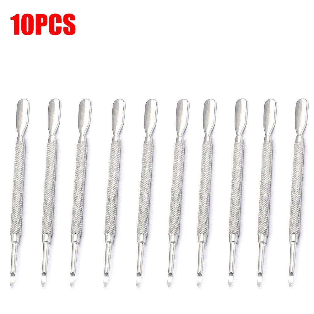 1/10Pcs 14.7CM Cuticle Pusher Double Sided Sharp Edge Spoon Shaped Dual Ended Clean Remove Dead Skin Manicure Pedicure Nail Tool