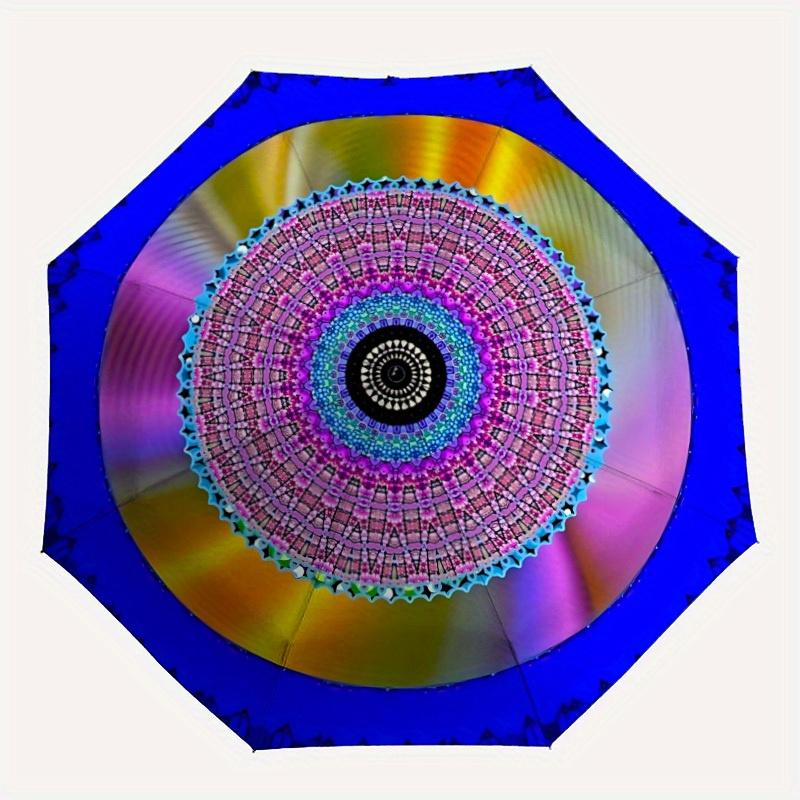 

1pc Mandala Pattern Automatic Umbrella - 8-Rib Foldable Design, Outdoor Adventures, and Family Celebrations yy250829100