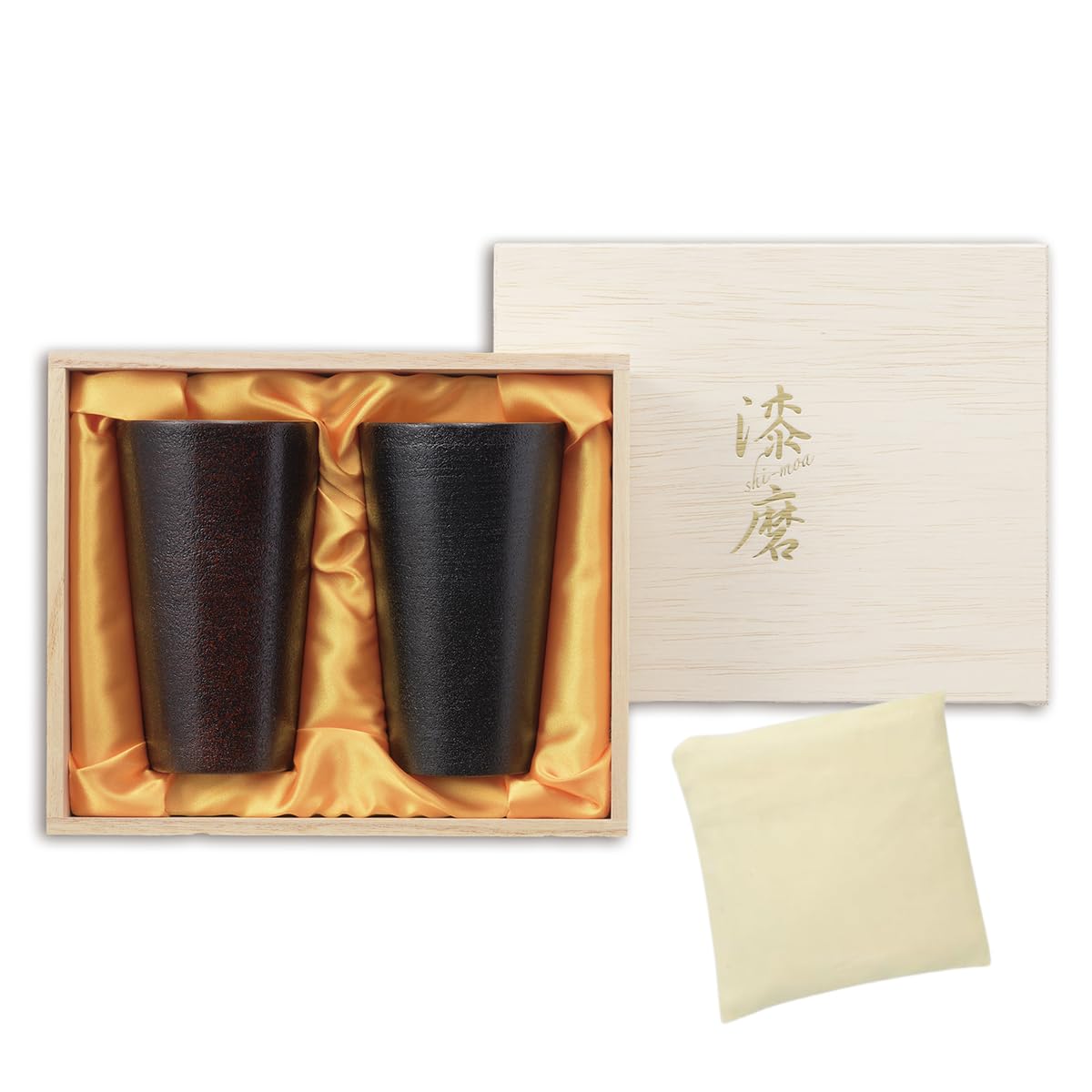 

Tsubame Yamanaka Lacquer Straight Tumbler 2PC Oboro Lacquer x 300cc Eco Bag Made in Vietnam Lacquer Made in Japan J-kitchens-bag (Red/Black) 7.5cm