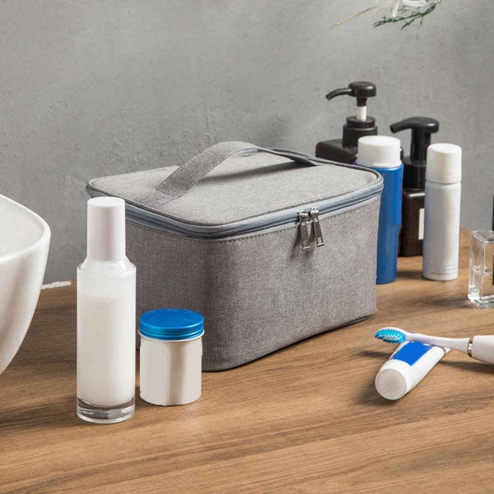 1pc Business Trip Toiletry Bag Double Layer Large Capacity Water-resistant Oxford Cloth Cosmetic Bag Portable Storage Handbag