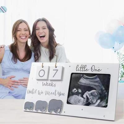 Baby Ultraschall Bilderrahmen Holz Ultraschall Foto Rahmen mit Countdown Wochen Schwangerschaft Meilenstein