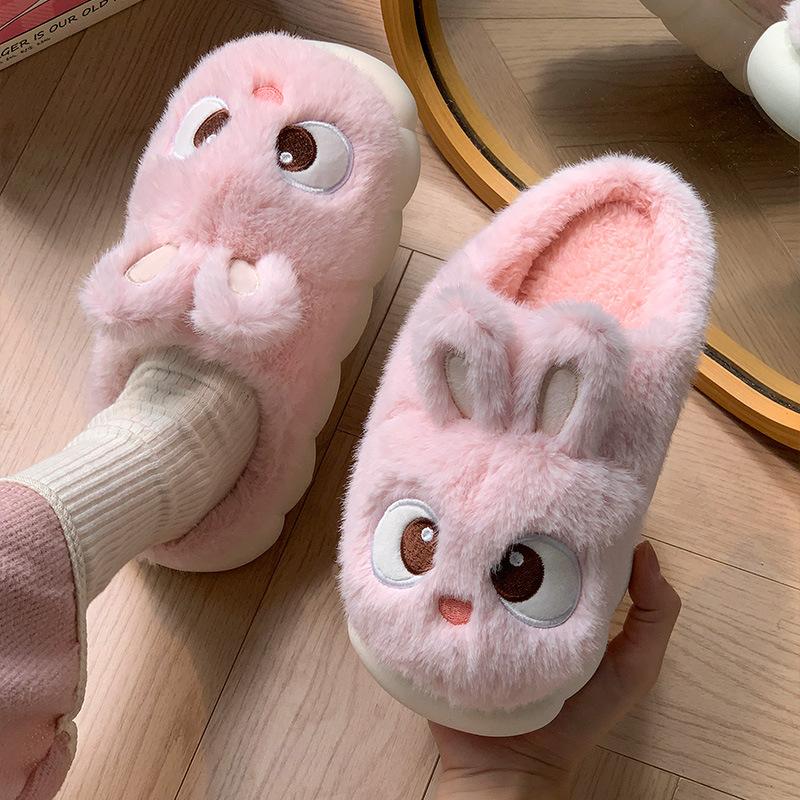 

Plush Cotton Slippers, Winter Thick Soled Warm Slippers, Couple s Home Slippers 40 рожевий