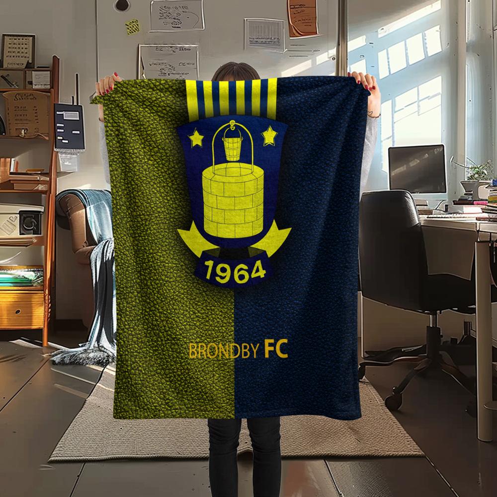 Brøndby IF  Print Flannel Blanket, High Quality Comfortable for All Seasons, Home Decor, Warmth and Comfort