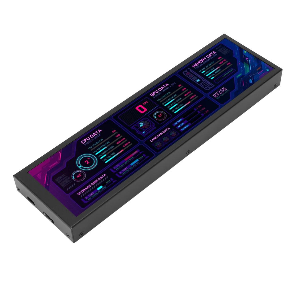 8.8in Computer Temp Monitor IPS 1920x480 60Hz for AIDA64 USB C Interface CPU GPU SSD Data Temperature Monitor for