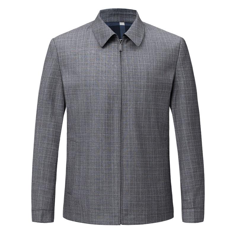 2024 Spring & Fall Men's Wool Lapel Jacket - Casual Business Coat for Middle-aged & Elderly