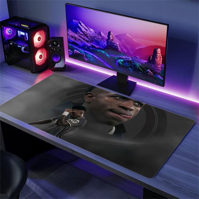 Vinicius Jr Mouse Pad, Large Gaming Desk Mat, Non-slip XXL Mousepad for Laptop & Tablet, Mini PC Playmat with Stitched Edges