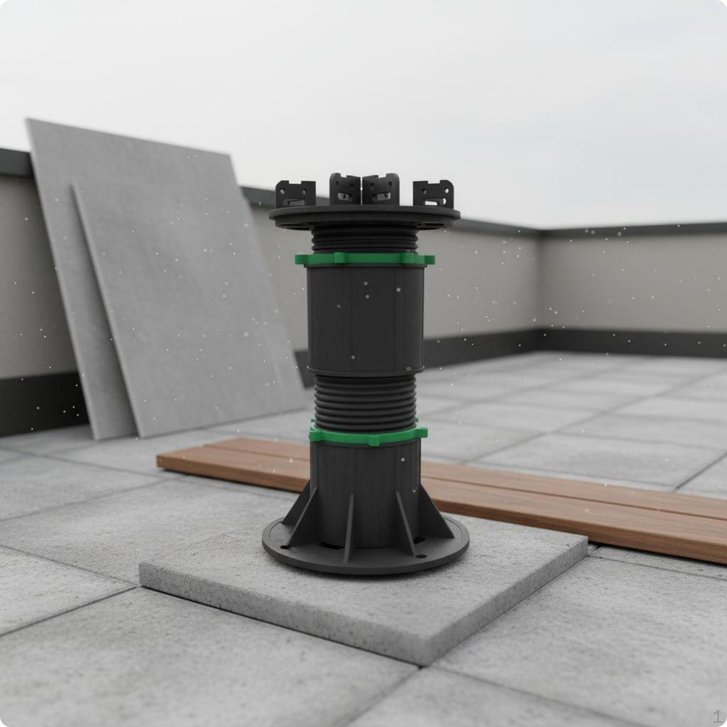 Verstellbarer Terrassenstützfuß Einfach zu nivellieren Erhöhter Boden für Balkon 2535mm