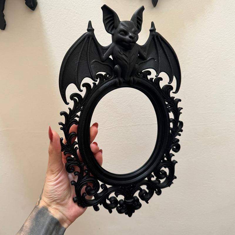 Halloween Crow Bat Vintage Picture Frame Black Atmosphere Decorations Ornate Photo Frame Halloween Desktop Ornaments