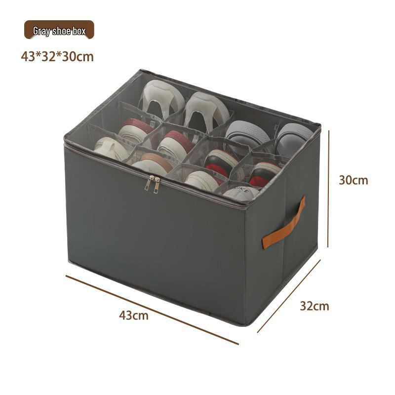 

Foldable Oxford Cloth Shoe Box with Transparent Dustproof Lid Regular (43*32*30 cm) серый