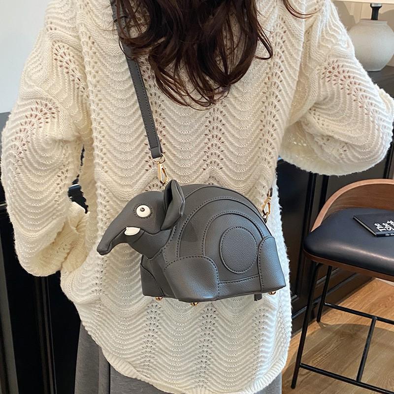 Nischen Design Tasche Niedlich Kreativ Dreidimensional Elefant Ins Stil Modisch Ein Schulter Crossbody