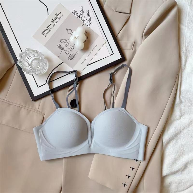 Autumn and winter bra, new collection of secondary breasts, multi-functional beauty back, jelly strip bra, seamless anti-sagging gathering underwear