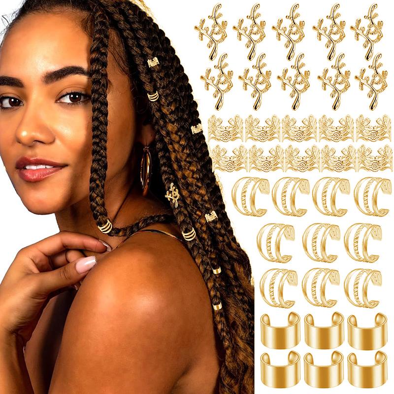 Legierung Gold Silber Zopf Haarring Dreadlock Haarring Hippie Stil Haaraccessoires Loc Haar Schmuck Für Zöpfe Für Mädchen Frauen