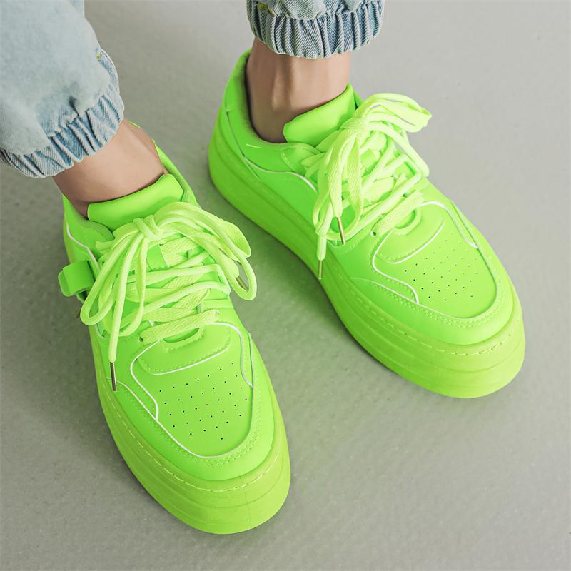 Herren Sportschuhe Weiß Skateboard Schuhe Studentenmode Elevator Höhenerhöhung Grün Laufschuhe Übergröße