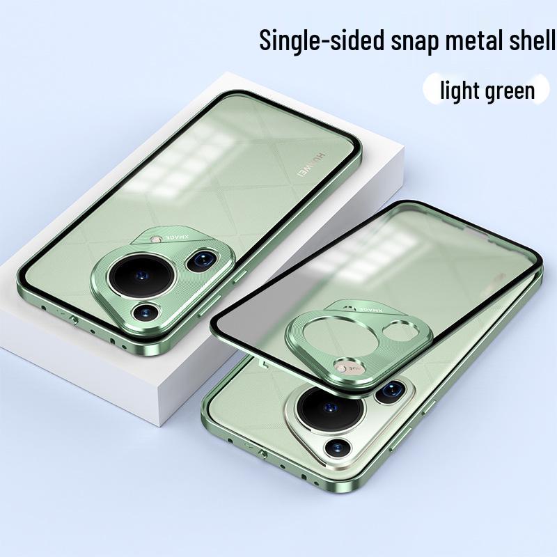 Huawei Pura70 Pro Metal Frame Frosted Snap-Button P60 Back Panel Phone Case for P80 Ultra