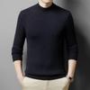 Hengyuanxiang Men's 430G 100% Pure Wool Semi-High Collar Thermal Sweater 87012