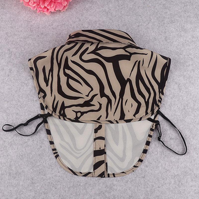 Women's Fake Collar Stylish Zebra Print Detachable Chiffon Blouse False Collar Fashion Blouse Half Shirt False Collar