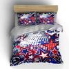 "Patriotic Star Pattern Decor Set" Bedding Set with 1 Duvet Cover 2 Pillowcases Single Double King Queen, Gift