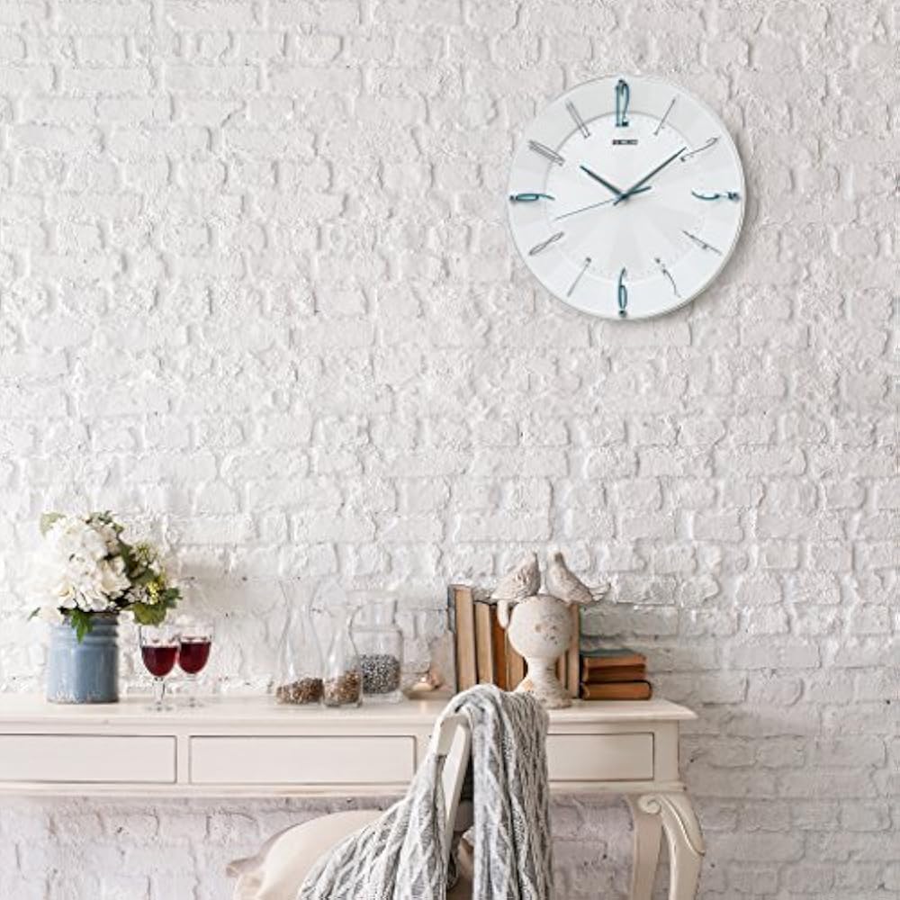 Seiko Clock Wall Clock Radio-Controlled Analog White Pearl KX214W SEIKO 32.7 × 4.6 cm